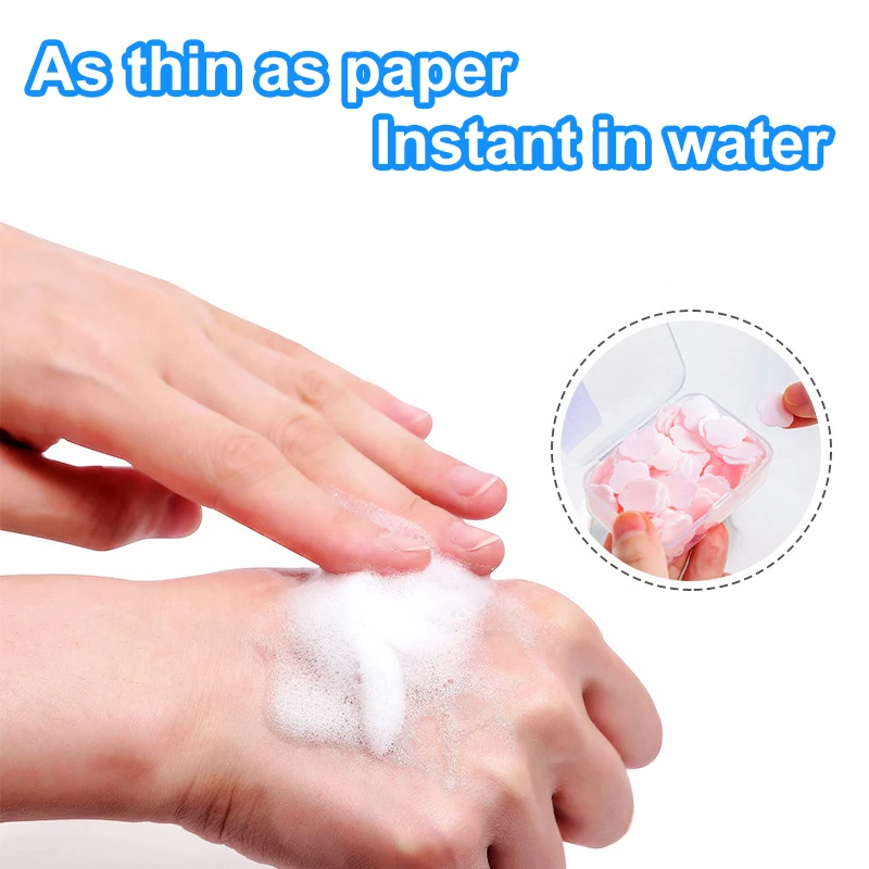 1 ~ 40 бр./кор. джобно безобидно за кожата свеж сапун за измиване на ръцете, парче еднократна лепесткового на сапун, на люспи, за домашна употреба Изображение 4