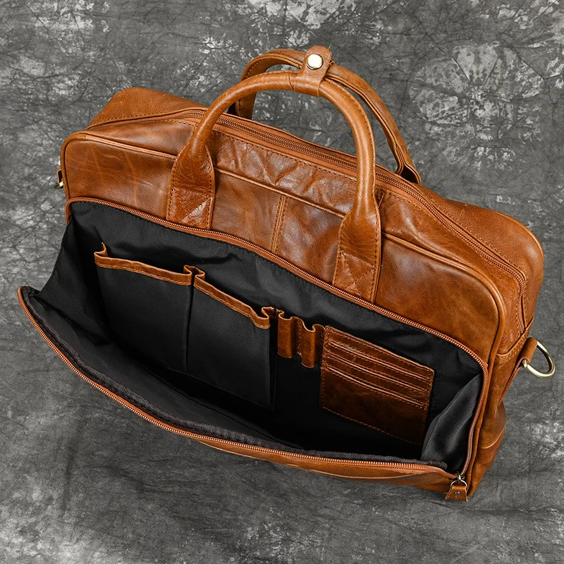 Newsbirds мъжки чанти от естествена кожа, бизнес чанти-месинджър чанта през рамо, на 15.6-инчовата чанта за лаптоп, компютърни чанти, мъжки чанти и калъфи за слой Изображение 4