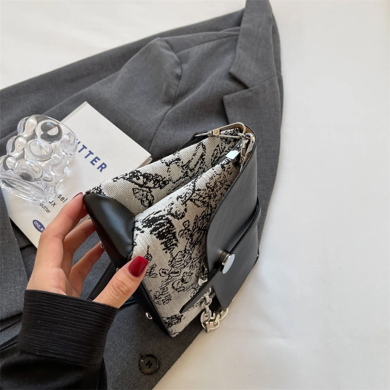 Висококачествена Дамска чанта, Лоскутная чанта от изкуствена кожа, чанта от веригата, чанта-месинджър, Дамски универсална чанта, Нови чанти-пликове за жени Изображение 4