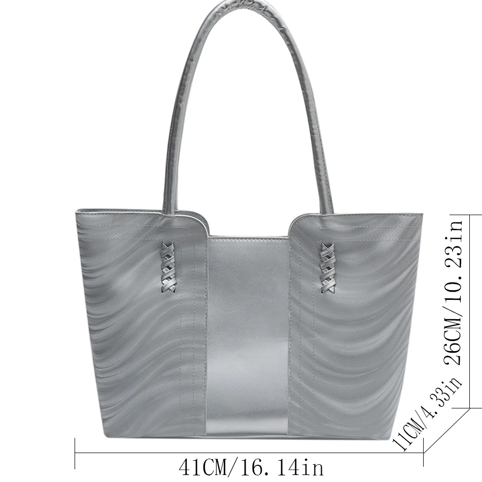 Висококачествени чанти от изкуствена кожа с Голям капацитет за пазаруване, дамски чанти-тоут, женствена чанта през рамо, дамски чанти в ретро стил с водна ромолящи Изображение 4