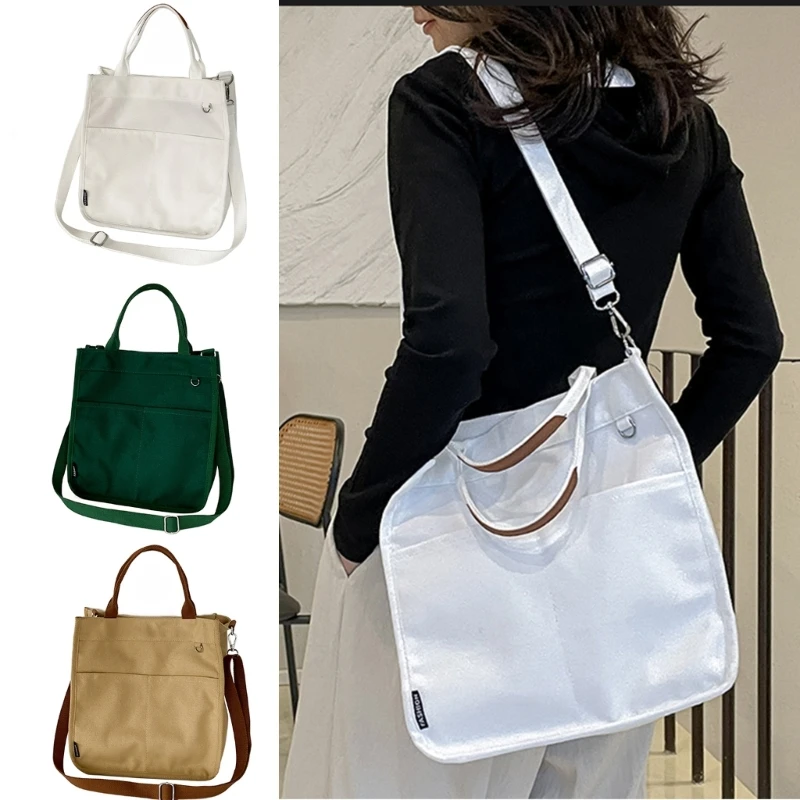 Голям и стилен холщовая чанта-тоут през рамо за пътуване и ежедневна употреба Изображение 4