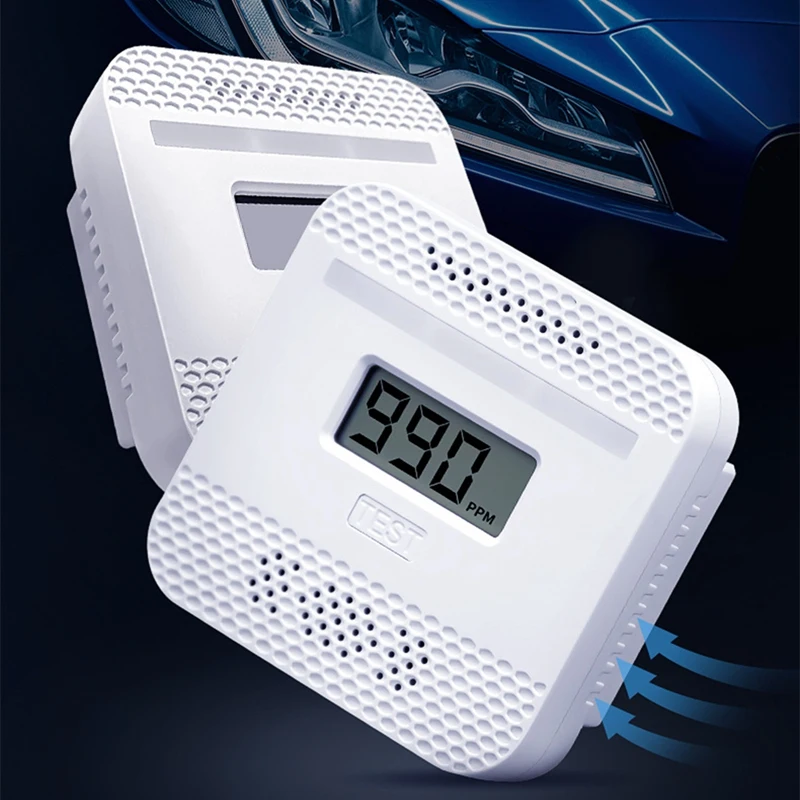 Детектор за въглероден окис, аларма за угарном газ с цифров дисплей, алармени системи за дома, сменяеми батерии Изображение 4