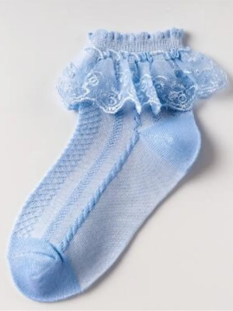 Детски дантелени чорапи от фина мрежа, дишащи танцови чорапи за малки момичета, обикновена чорапи sokken за момичета, Sokken chaussette enfant fille Изображение 4