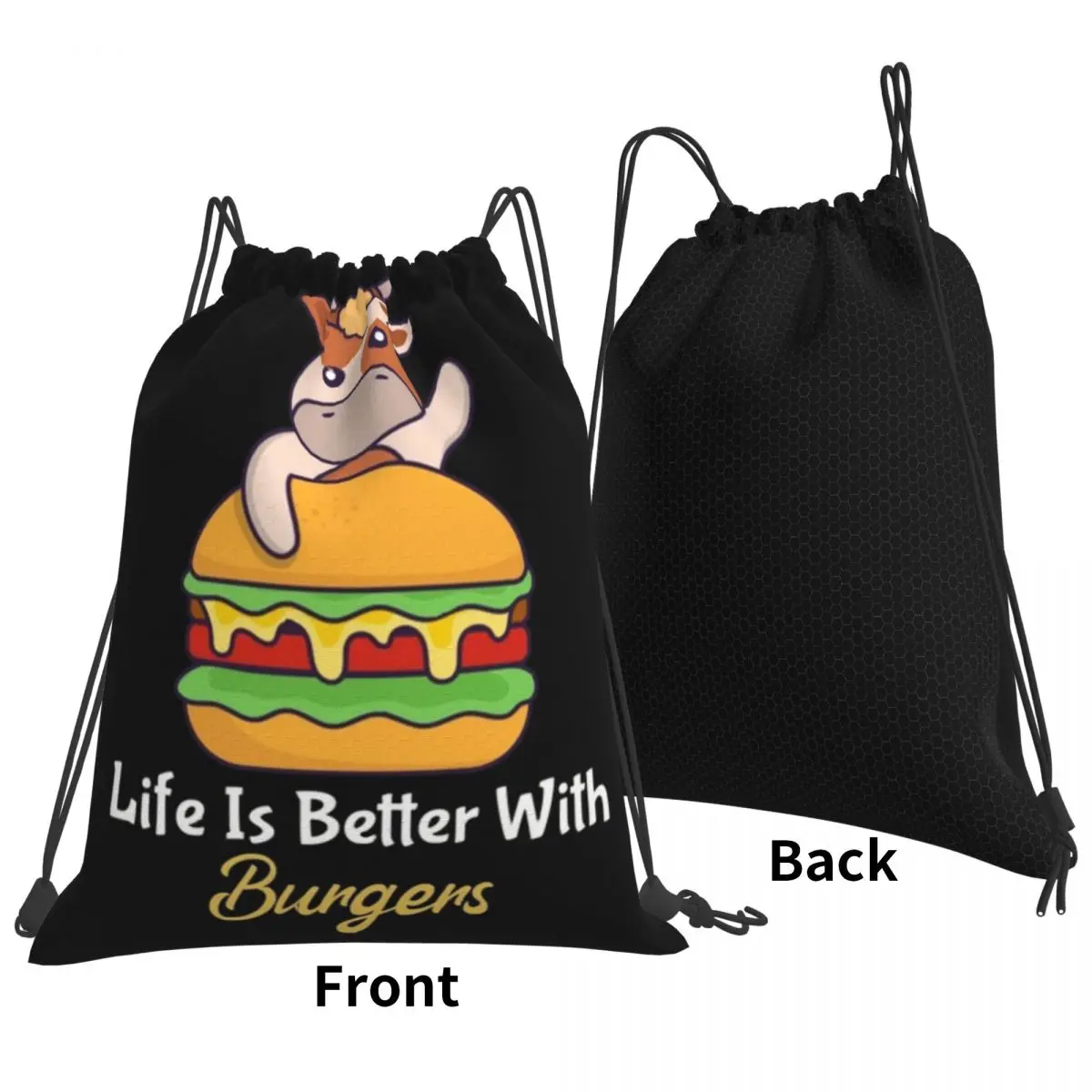 Животът става по-добре с раници за бургери, многофункционални преносими чанти на съвсем малък, джобна чанта за съхранение, торби за книги Изображение 4
