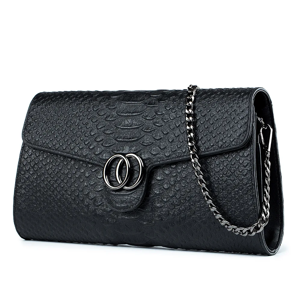 За банкет с крокодиловым модел, Дамски модерна чанта от естествена кожа, ръчна чанта през рамо, ръчна чанта за вечеря Изображение 4