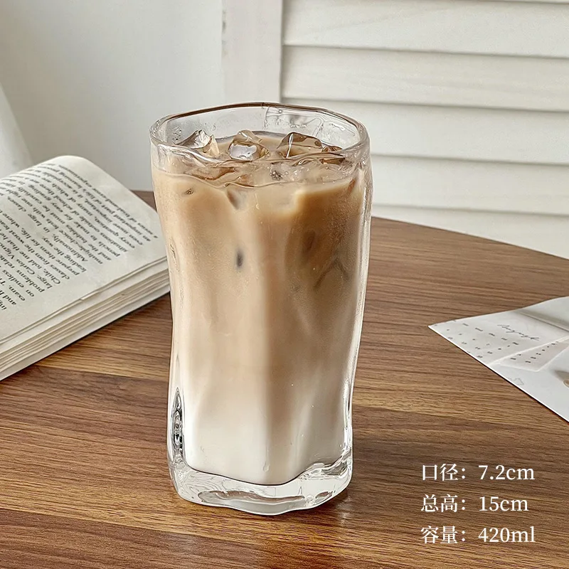 Кафе-сладкарница чашата за Кафе са Ръчно изработени С Лед Чаша Американско Лате Нерегулярная Обрат-Чаша Стъклена Чаша Кавайная Стъклена Чаша За Вода, Чаши Бира Изображение 4