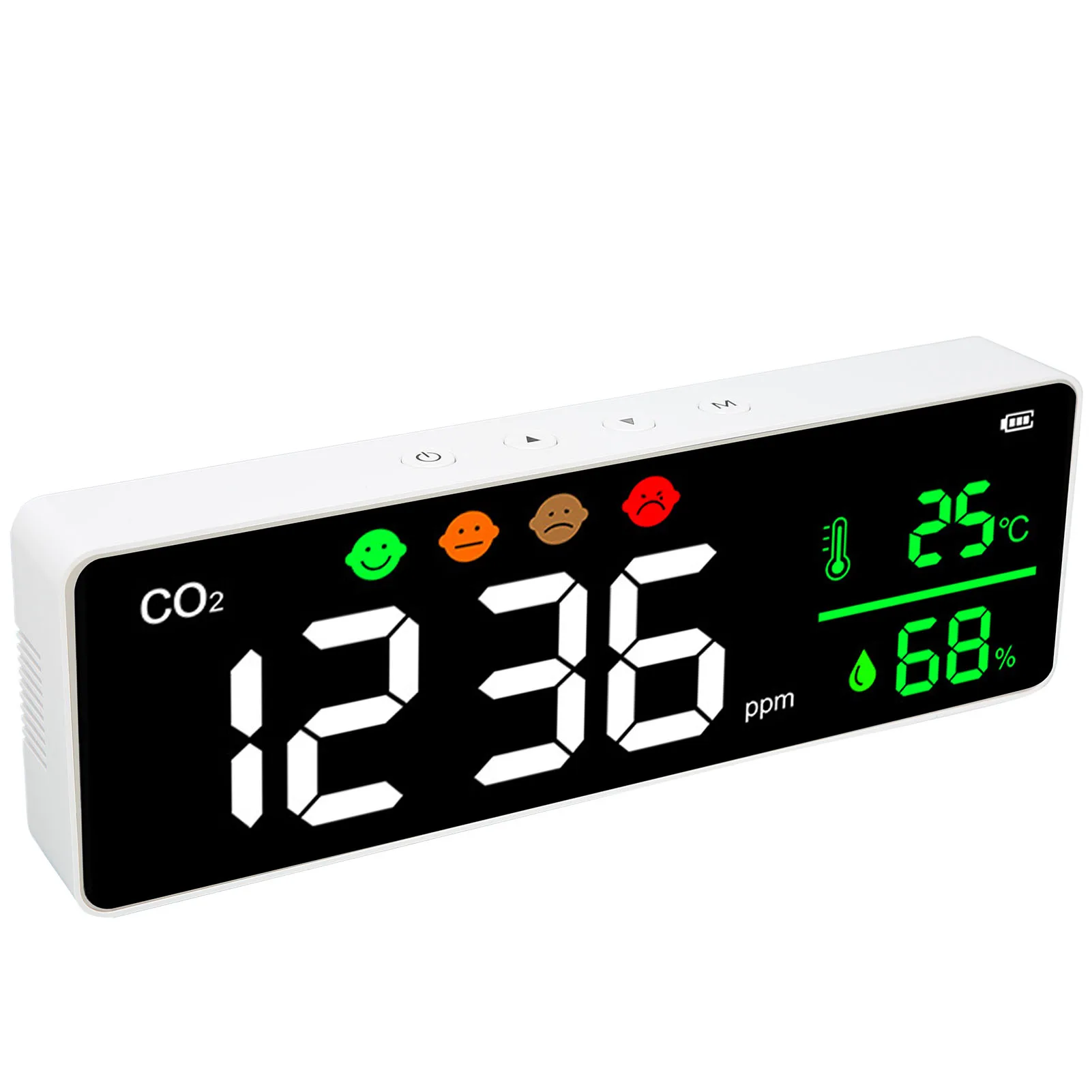  Качествен монитор, показател 4-степенна скоростна кутия, led екран, детектор на концентрация на CO2, Термометър, влагомер за използване на закрито Изображение 4