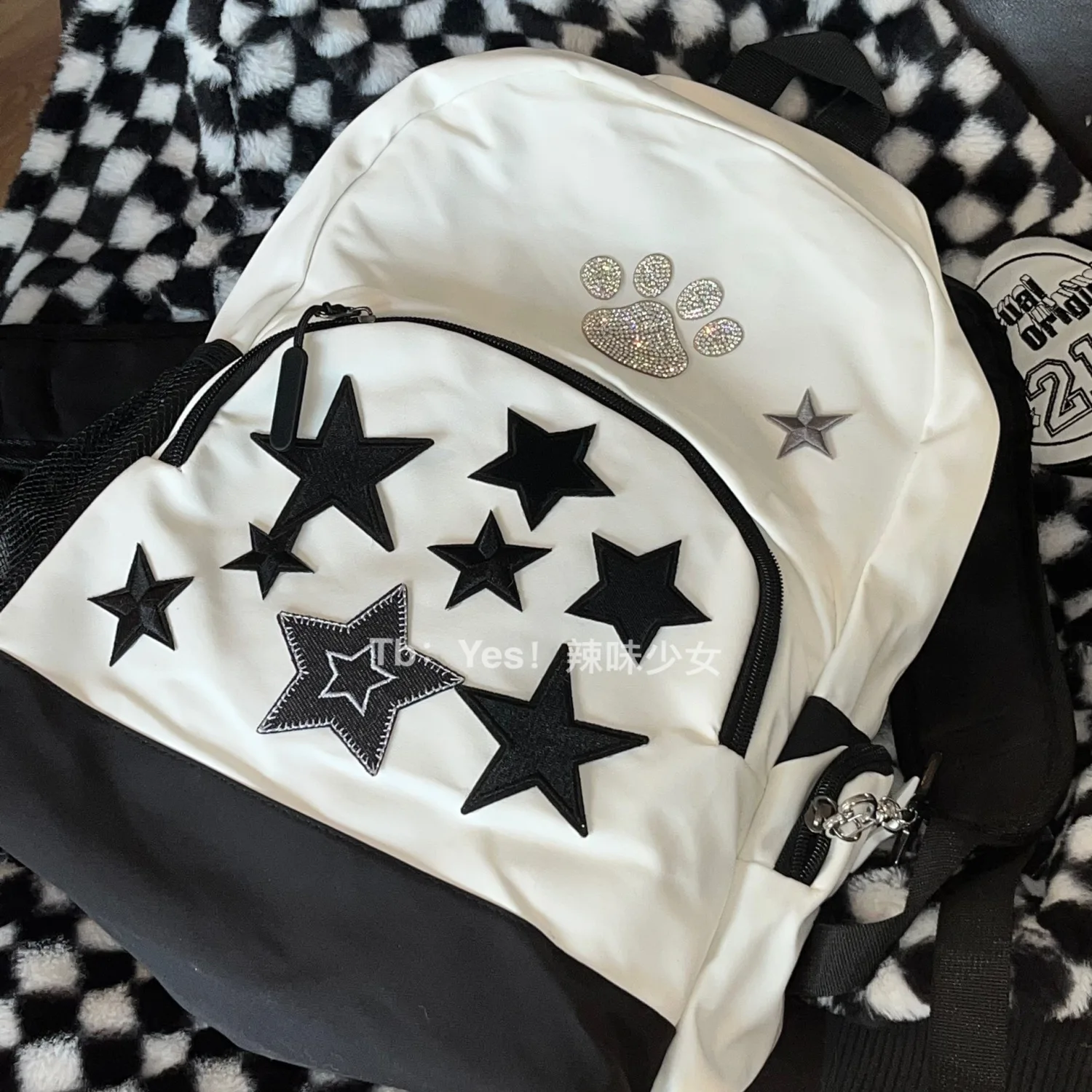 Корейски Y2k Естетически модерни раници с голям капацитет Sweet Star, ученически чанти за прекрасната студенти, Японски раница за пътуване в стил гръндж Изображение 4