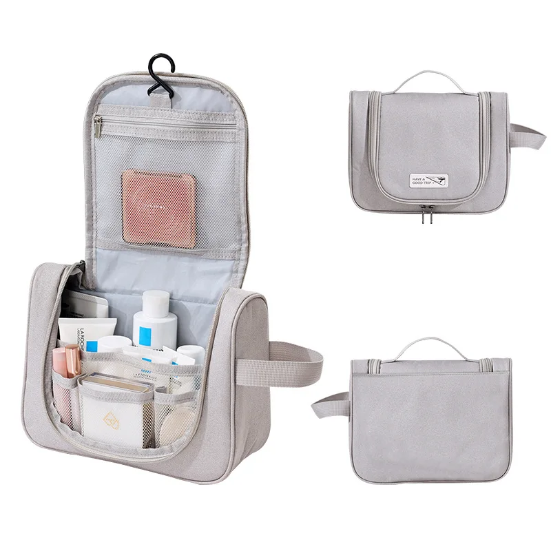 Многофункционални чанти за съхранение на козметика, домакински преносима чанта за измиване на тоалетни принадлежности, окачен на кука, Ръчно сгъваема опаковка за миене на баня Изображение 4