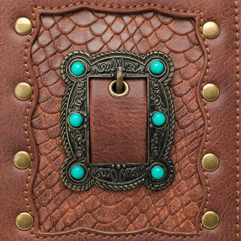 Модерна чанта Chikage в стил пънк-рок, богат на функции малка квадратна чанта, мини чанта през рамо за пътуване на открито Изображение 4