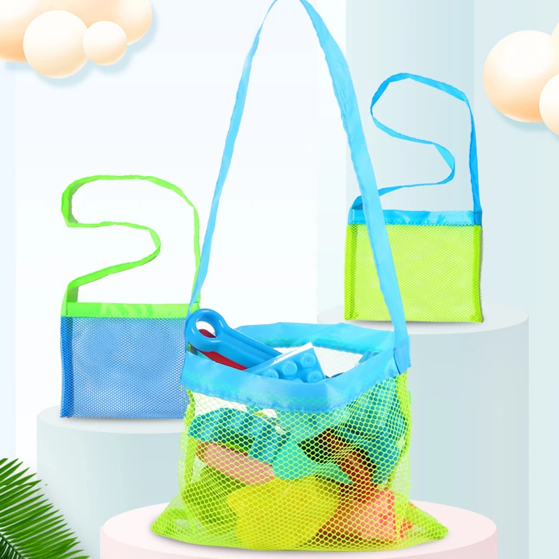 Плажни играчки на Окото плажна чанта Детска чанта за събиране на миди Торби за пясък, с регулируеми джапанки, Плажни аксесоари за съхранение на играчки миди Изображение 4