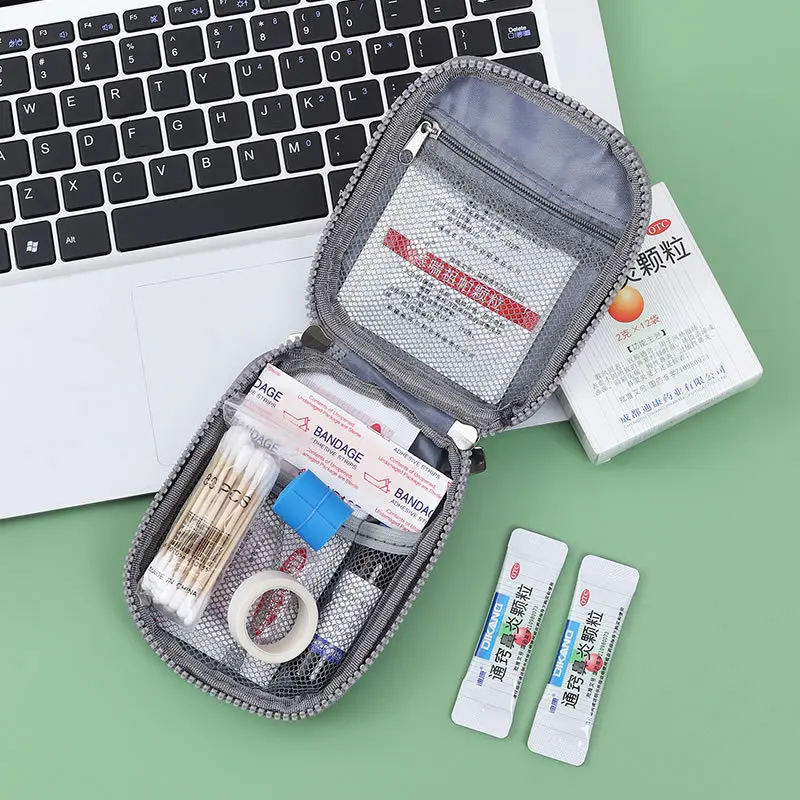 Преносима аптечка за първа помощ, чанта за съхранение на лекарства от плат Оксфорд, кутия за спешна медицинска помощ за пътуване, чанта за оцеляване в къмпинга, калъф за хапчета Изображение 4