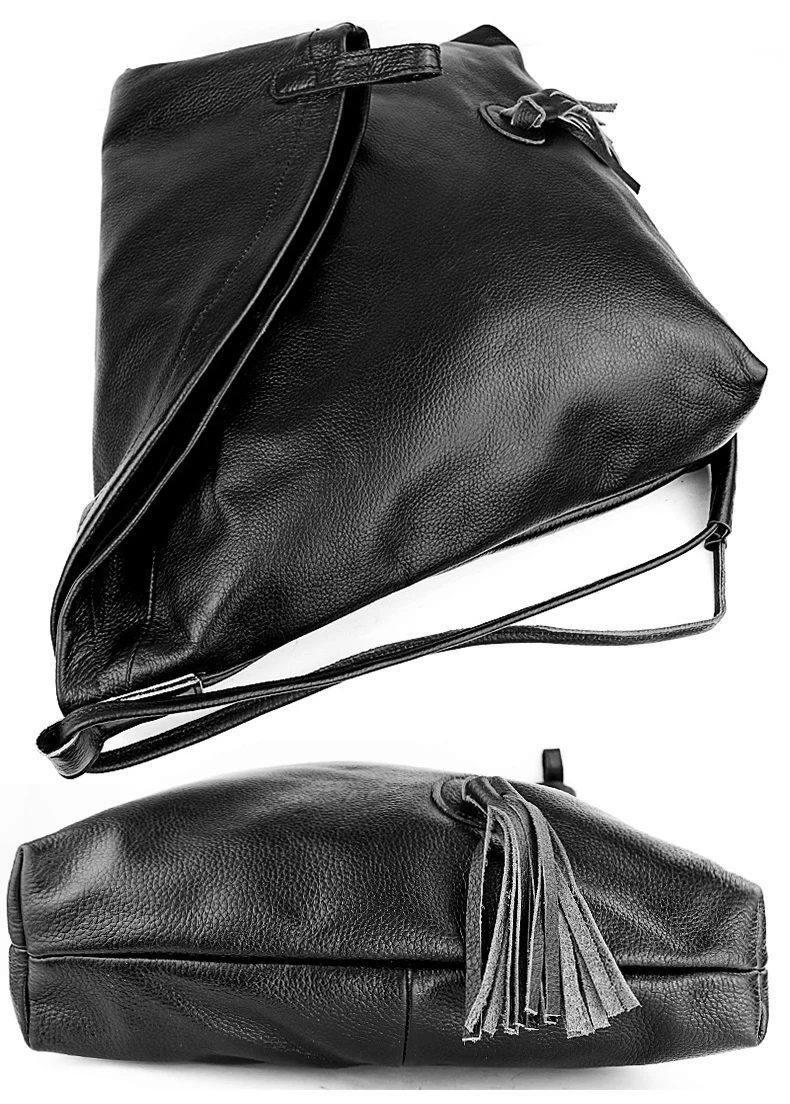 Реколта дамска чанта-прашка от естествена телешка кожа, Модерен Проста чанта-месинджър, Дамски Голямата Голям чанта през рамо M949 Изображение 4