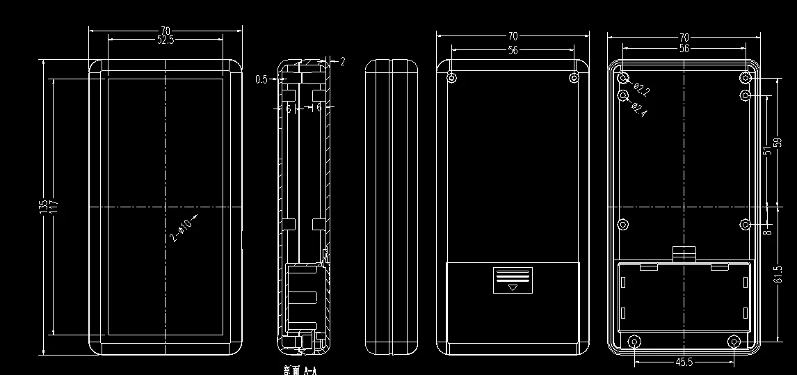 135x70x25 мм Сам 2AA Притежателя на Батерията Abs Пластмаса Разпределителните Кутия За Кабели, Пластмасови Електрически Кабинет Проект, Ръчна Скоростна Кутия Корпус Изображение 5