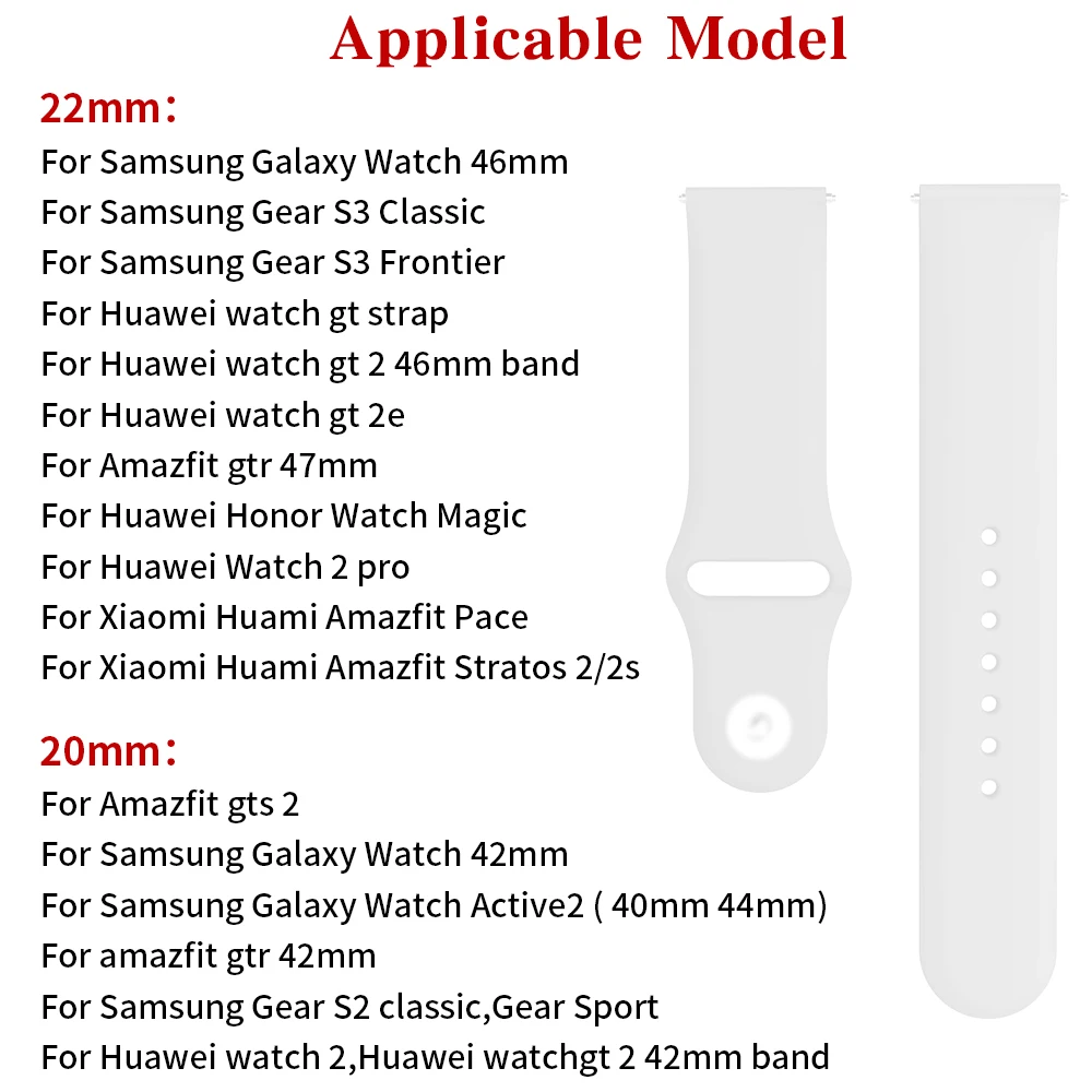 20 мм/22 мм и Каишка за Samsung Galaxy Watch 5/4/3 Active 2 Huawei GT 2д Силиконов Спортен гривна Amazfit GTS 2д/2Mini/GTR 2д/3p Band Изображение 5