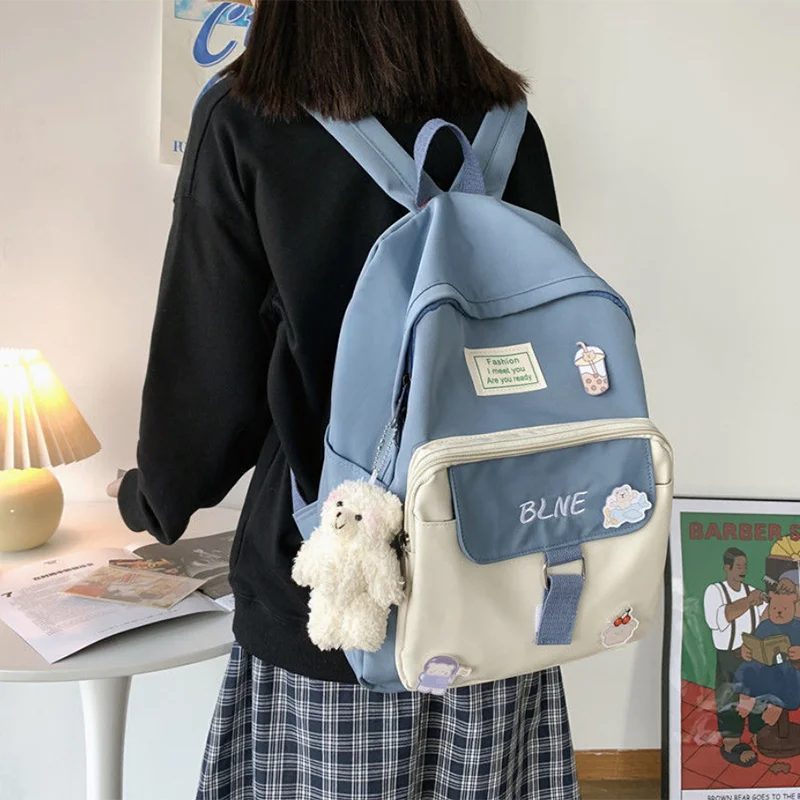 Kawaii Раница женски студентски ученически чанти скъпа раница Пътни раници, чанти Раница розово сладко чанта за деца момичета 2021 Изображение 5