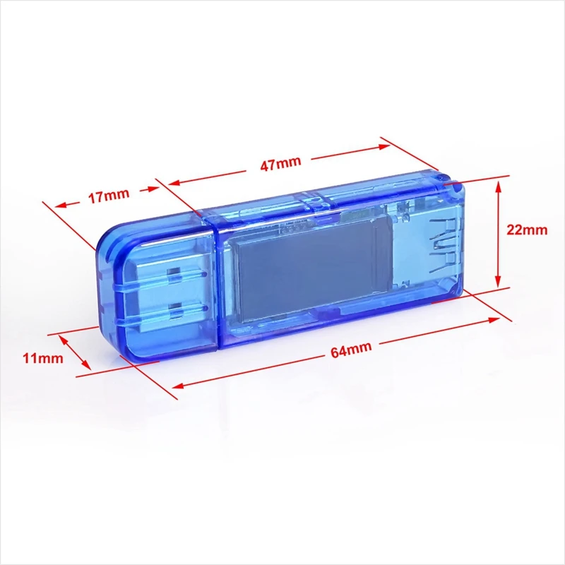 RIDEN AT35 USB3.0 Цветен LCD амперметър, измерване на напрежение, ток, Мултицет, Заряд на батерията, захранващ Блок, USB-тестер, синьо Изображение 5