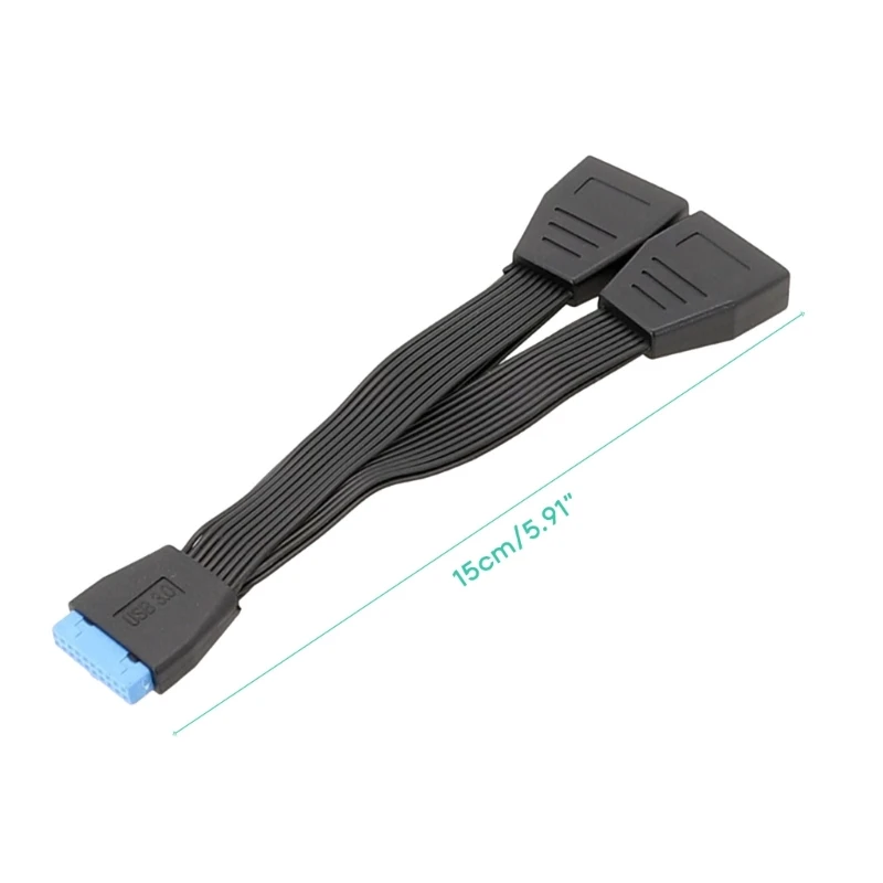 USB 19Pin/20Pin Сплитер Кабел за дънната платка и Кабел за разширяване на USB3.0 19Pin 1-2 Сплитер 15 см Директен доставка Изображение 5