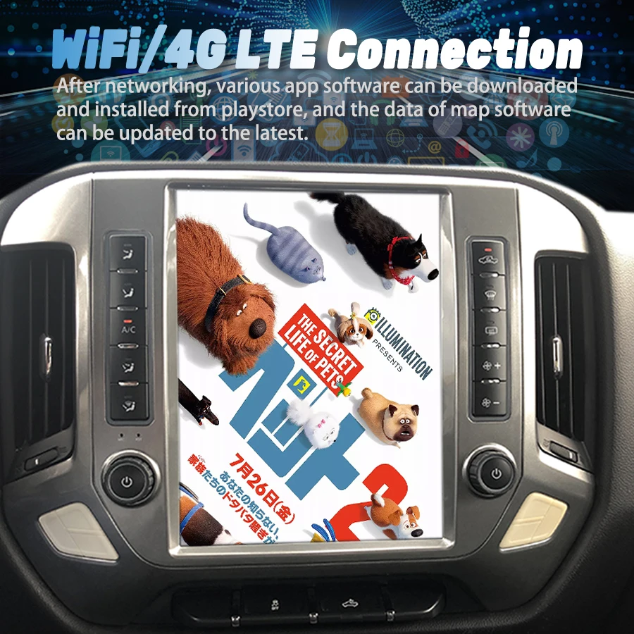 авто Радио приемник с екран от 12.1 инча Tesla За Chevrolet Silverado GMC SIERRA 2014-2018 GPS Bluetooth Автомобилен Мултимедиен Плейър Стерео Изображение 5