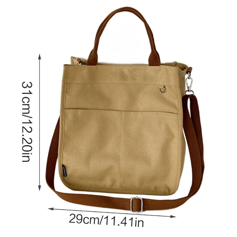 Голям и стилен холщовая чанта-тоут през рамо за пътуване и ежедневна употреба Изображение 5