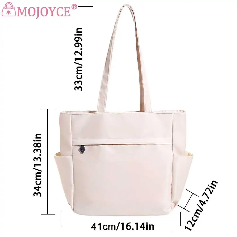 Дамска чанта с Голям капацитет, Модни дамски чанти с горната дръжка, обикновена Прости Ежедневни Преносими дамска чанта с множество джобове Изображение 5