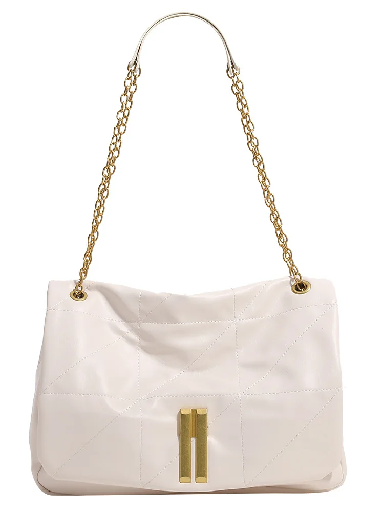 Дамска чанта с голям капацитет, Новата Модерна дамска чанта, Луксозна Дизайнерска чанта през рамо от изкуствена кожа, ежедневна чанта през рамо с веригата Изображение 5