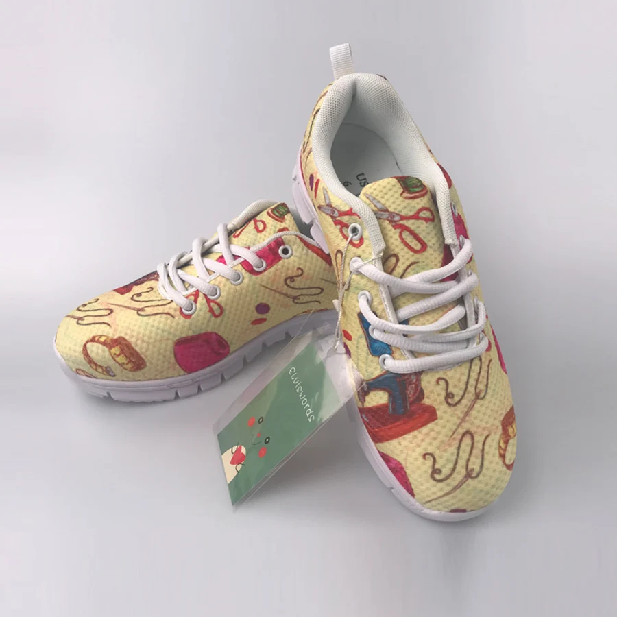 Дамски обувки на плоска подметка с шарките на еднорог, дамски модни маратонки дантела за момичета, скъпа дишащи обувки Изображение 5