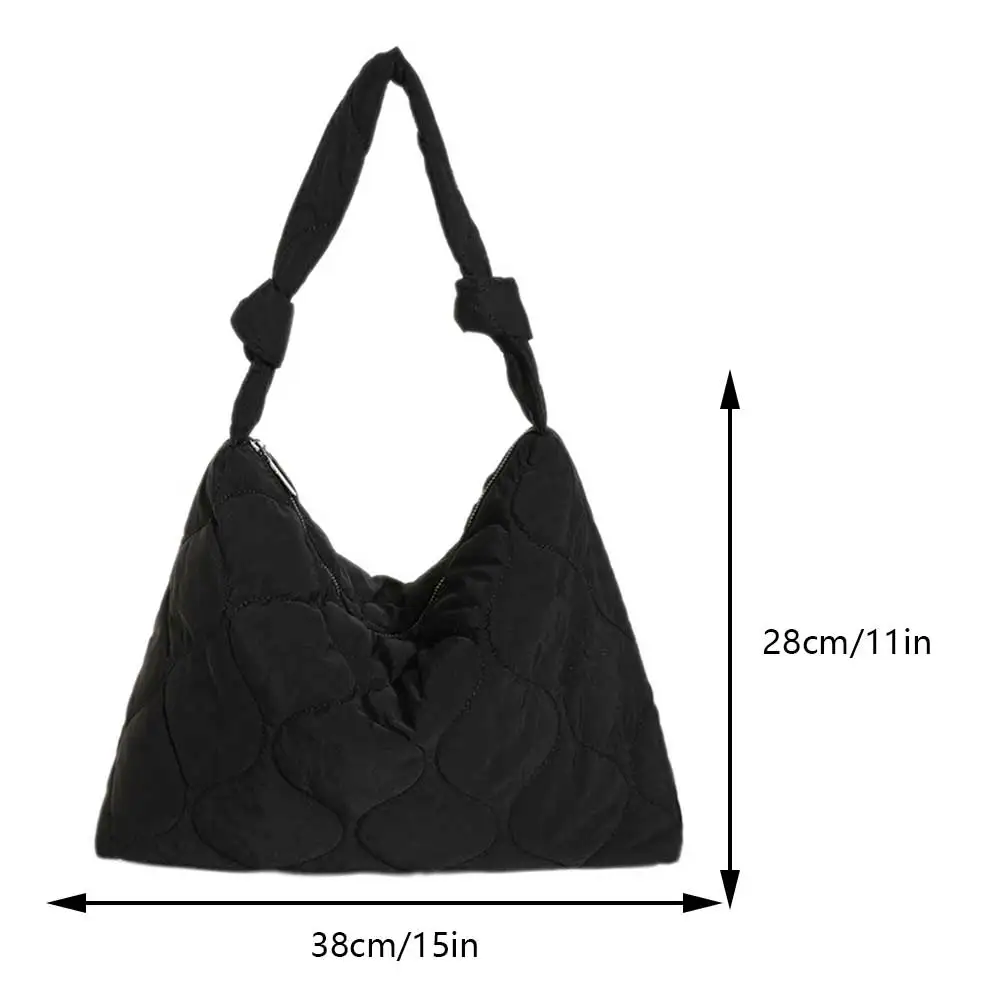 Дамски чанта на рамото с подплата, Стеганая чанта с голям капацитет, по-Лека Ежедневни bag-чанта с цип, есенно-зимна дамска чанта Изображение 5