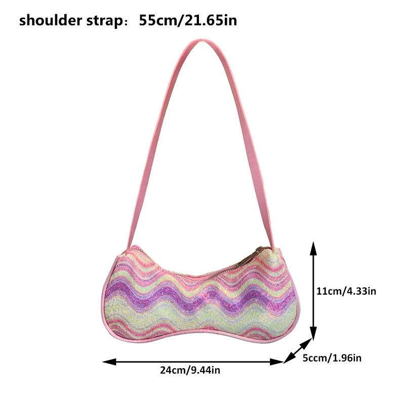 Дамски чанта През рамо, Модерен Пътни чанти От изкуствена кожа, Елегантни Ежедневни Прости Изискани Y2K Spice Girl, Розови дизайнерски чанти Изображение 5