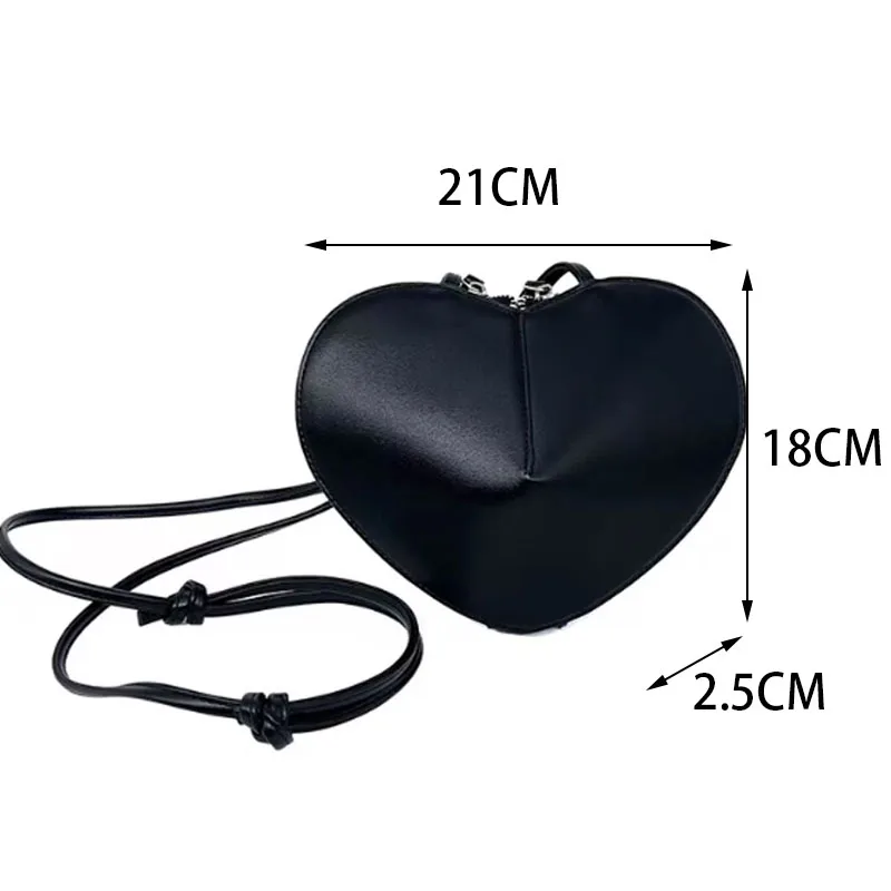 Дизайнерски Червена дамска чанта във формата на сърца, модерна чанта през рамо, лесна и универсална чанта във формата на миди Изображение 5