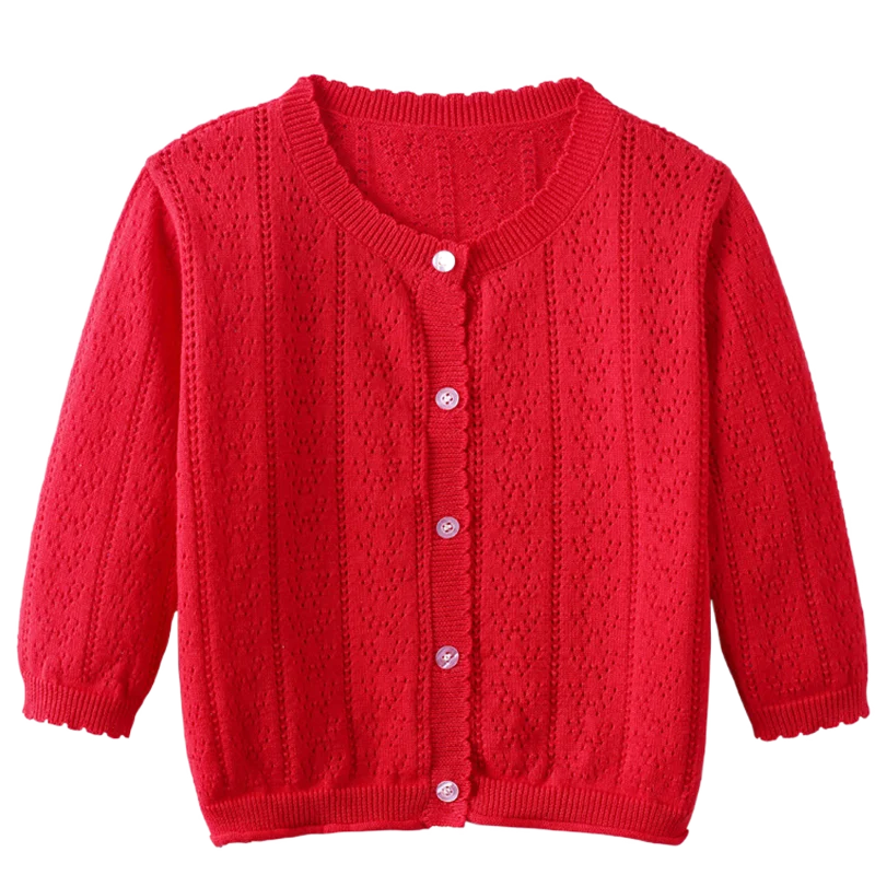 Есенно-пролетния вязаный жилетка с изрези за малки момичета, обикновен пуловер с дълъг ръкав за малки момичета, палта, дрехи за малките момичета Изображение 5