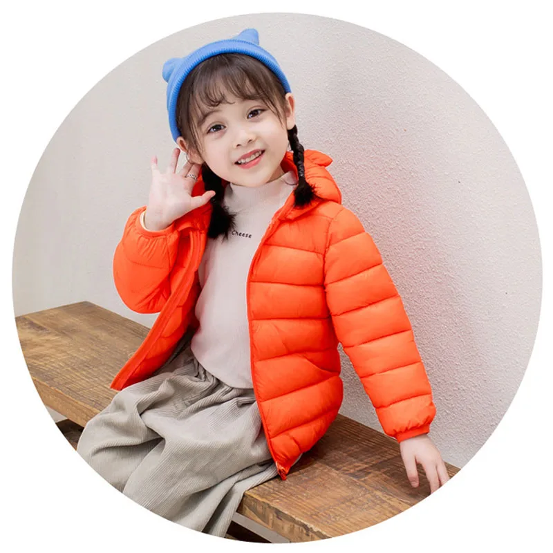 Зимно яке за момчета и момичета в ярки цветове, лесна за топло пуховое палто с качулка, корейската версия от 0 до 6 години, модни детски дрехи Изображение 5