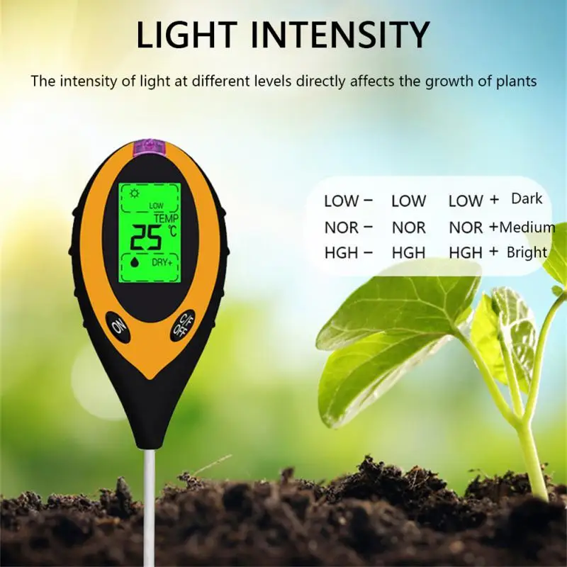 Измерване на рН на почвата 1-5 бр. В 1 С подсветка, дигитален дисплей, монитор влажност, температура за градинарски растения, почвата за селскостопански растения Изображение 5