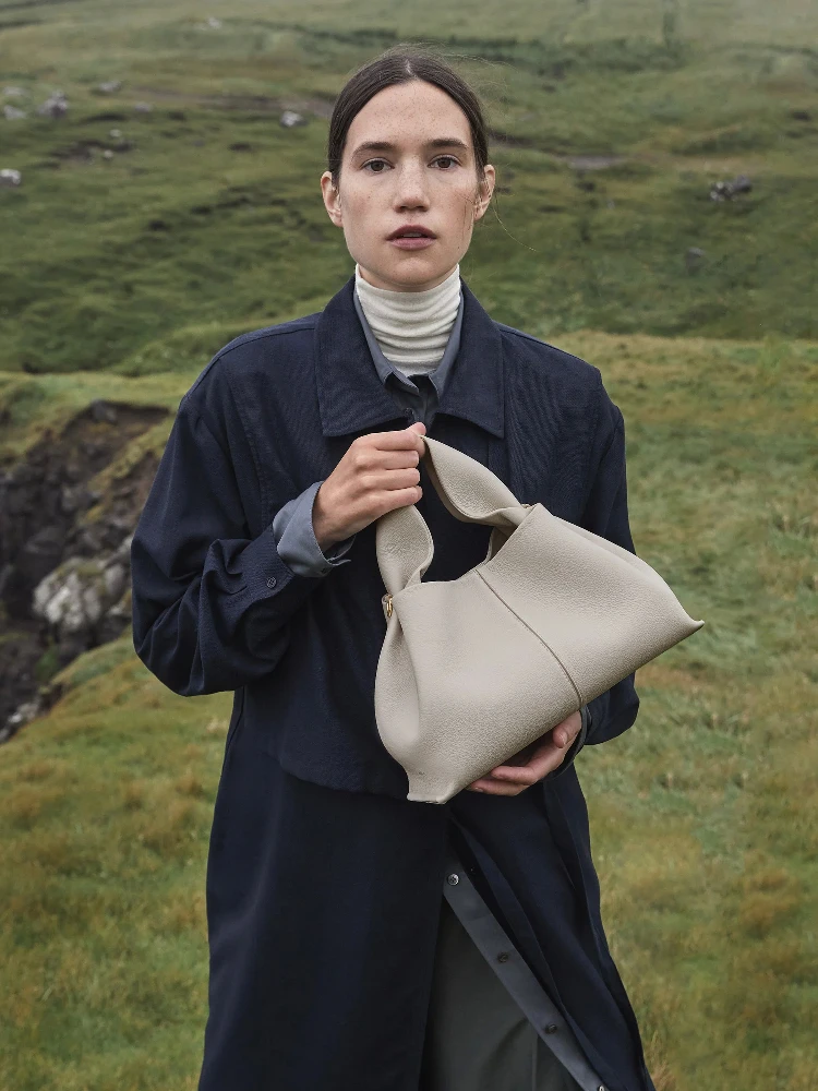 Луксозна Дизайнерска Нова Дамска чанта Cloud Чанта от естествена кожа, Преносим дамска чанта-месинджър чанта за равиоли Изображение 5