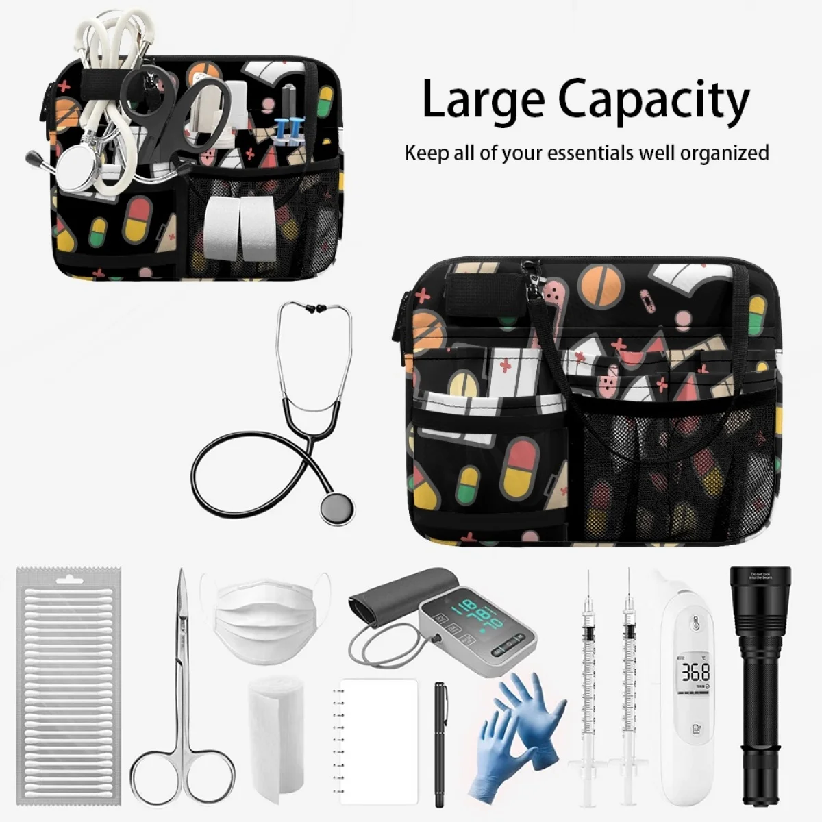 Медицинска чанта за грижи за болни, Регулируем колан, практически поясная чанта с множество джобове, Дамски Органайзер, Скута чанти bolsa feminina Изображение 5