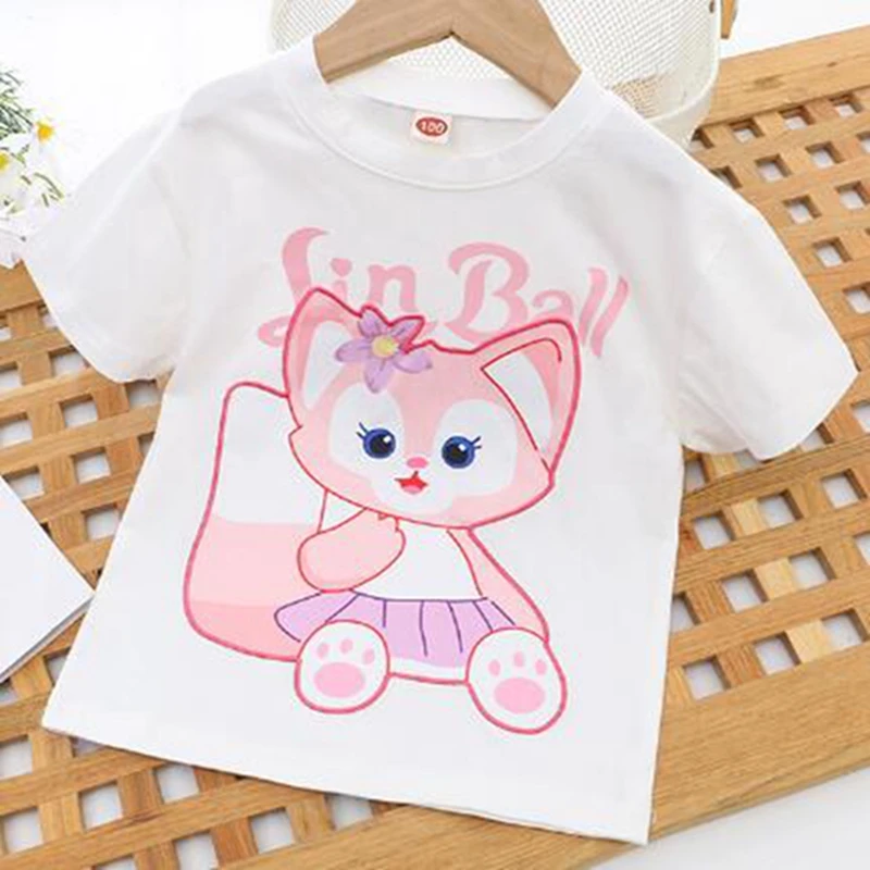 Модерна лятна тениска с къси ръкави за момичета, памучни тениски с изображение на заек от анимационен филм за малки момчета, блузи, тениски, дрехи за деца Изображение 5