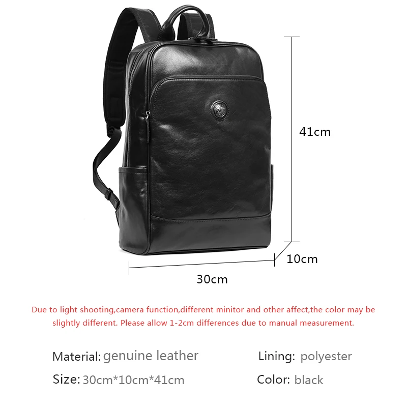 Мъжки Ретро раница от естествена кожа, Луксозни Пътни чанти, Раница, Модерен училищен чанта, Офис и компютърна чанта за лаптоп раница Изображение 5