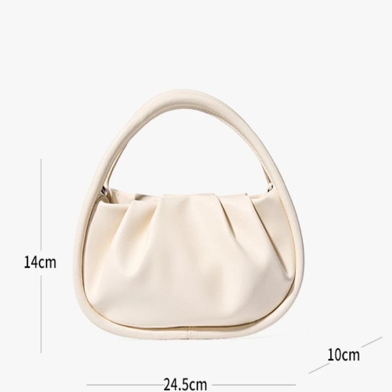 Популярната дамска чанта за през рамото от естествена кожа, однотонная чанта Cloud Bag, диагонално чанта през рамо, малка чанта от телешка кожа под мишниците Изображение 5