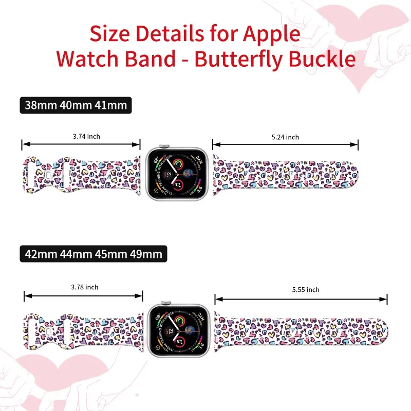 Силиконов ремък за Apple Watch SE 8 7 6 5 Каишка 44 мм, 38 мм и 45 мм 42 мм 41 мм Женски Мъжка Гривна Подарък за Свети Валентин Изображение 5
