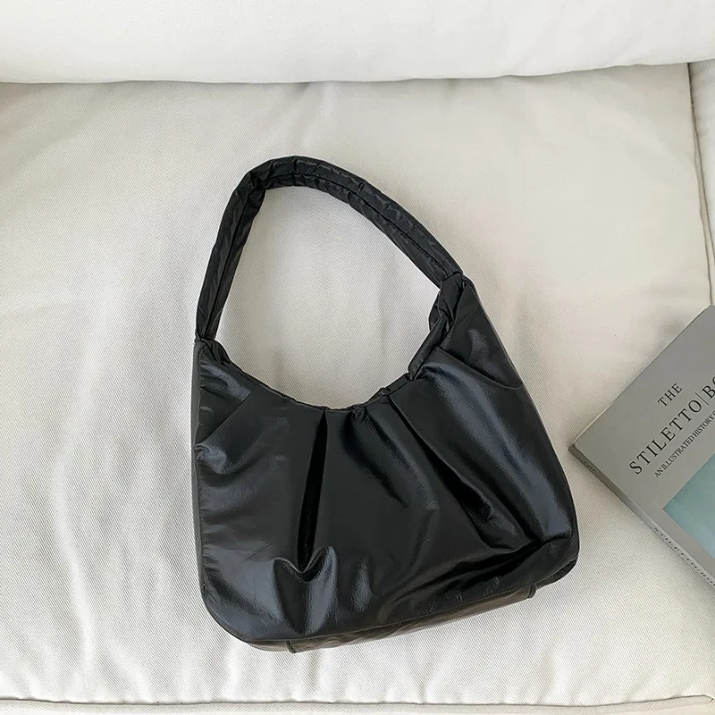 Френска Благородна Нишевая чанта за подмишниците, Плиссированное облак за ръце, Лесна есенна ежедневна чанта през рамото си в ретро стил Изображение 5