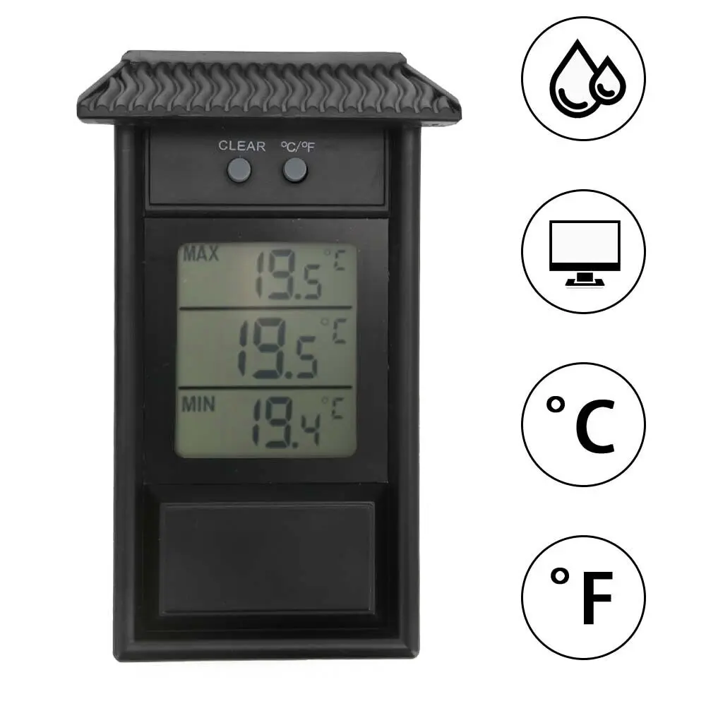 Цифров термометър за контрола на температурата в помещения и на улицата -20 ~ 50 ℃ Максимален и минимален термометър за градина и оранжерия Изображение 5