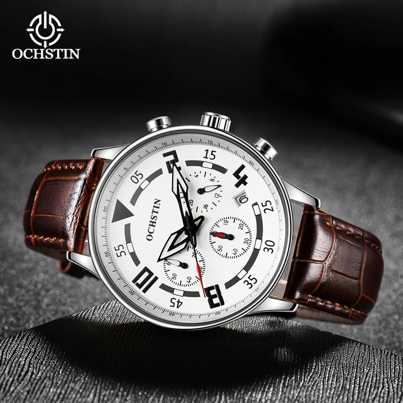 Ochstin Оригиналната марка, елитен марка, серия Top Commander, многофункционални спортни часовници с автоматично синхронизиране на датата, Кварцов код Изображение 0