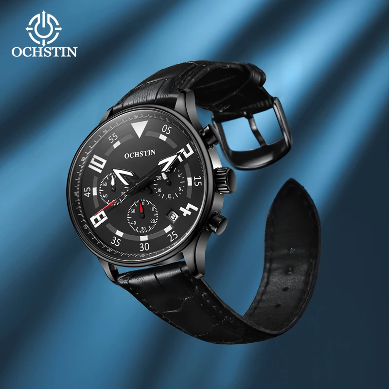 Ochstin Оригиналната марка, елитен марка, серия Top Commander, многофункционални спортни часовници с автоматично синхронизиране на датата, Кварцов код Изображение 1