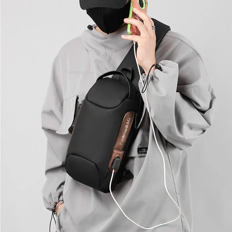 Мъжки Многофункционална чанта през рамо, чантата през рамо, пътна чанта-прашка, чанта-месинджър чанта за мъже Изображение 1