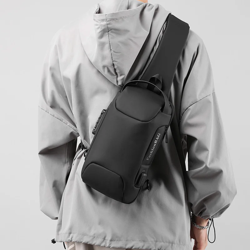 Мъжки Многофункционална чанта през рамо, чантата през рамо, пътна чанта-прашка, чанта-месинджър чанта за мъже Изображение 2