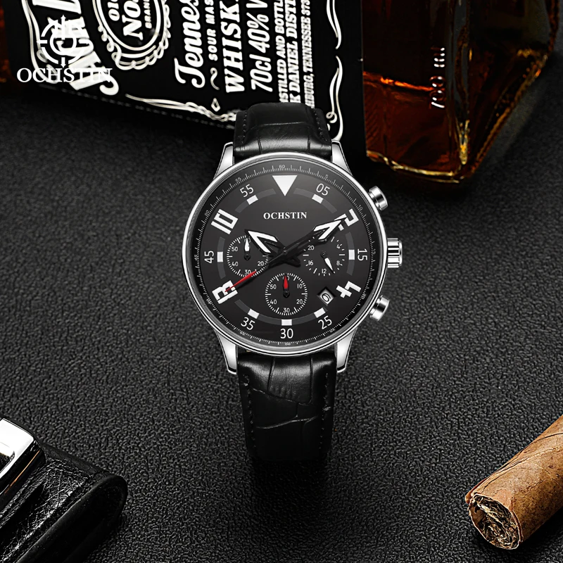 Ochstin Оригиналната марка, елитен марка, серия Top Commander, многофункционални спортни часовници с автоматично синхронизиране на датата, Кварцов код Изображение 3