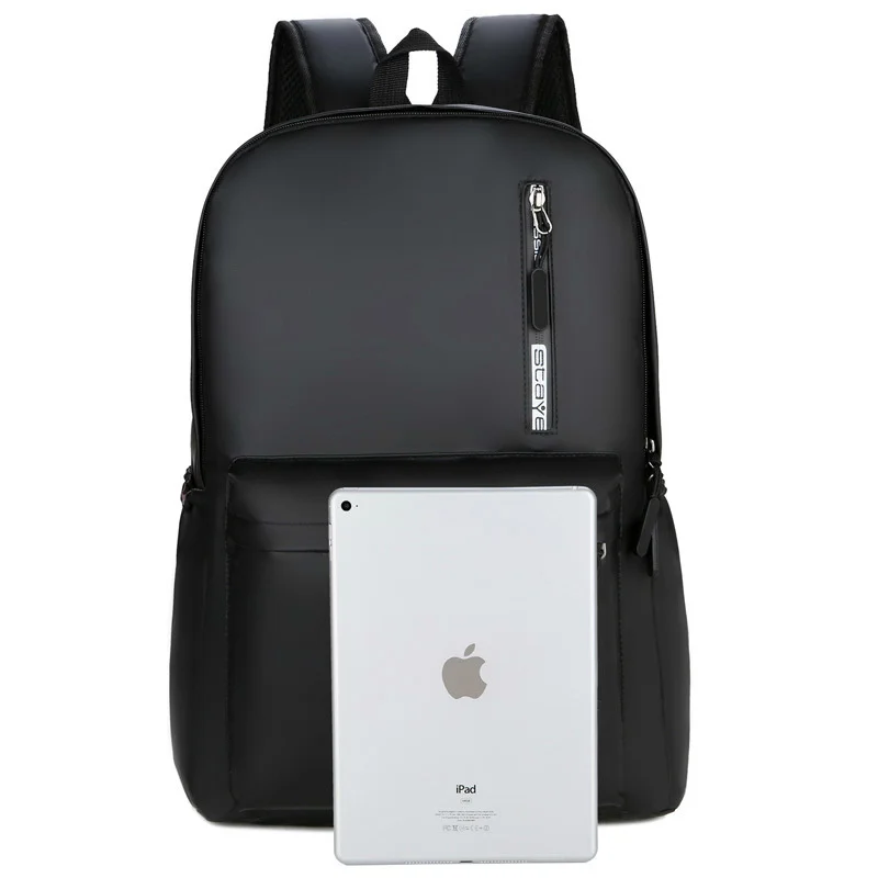 Нова лъскава чанта през рамо, спортна чанта на открито, пътна чанта за сувенири подаръци, бизнес случайни черна раница раница за лаптоп Изображение 3