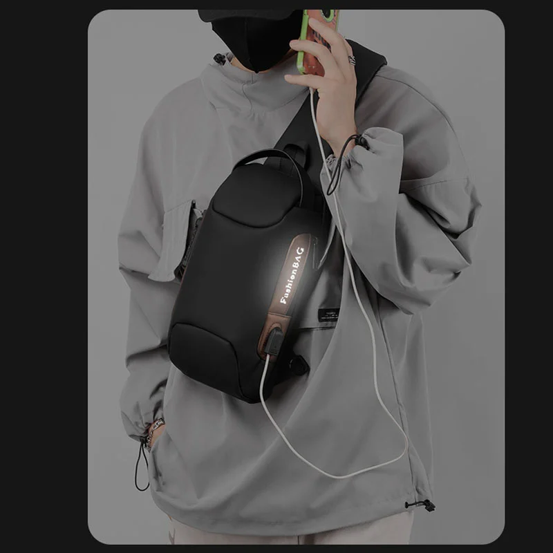 Мъжки Многофункционална чанта през рамо, чантата през рамо, пътна чанта-прашка, чанта-месинджър чанта за мъже Изображение 4