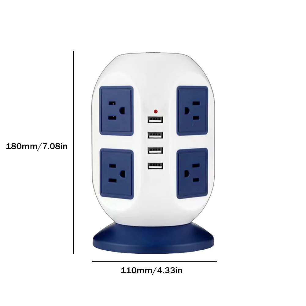 4 USB порта За зареждане, умна изход 110-250, удължител Smart Power Strip, Кабелна връзка 2 м за телефон, аксесоари за таблети Изображение 5