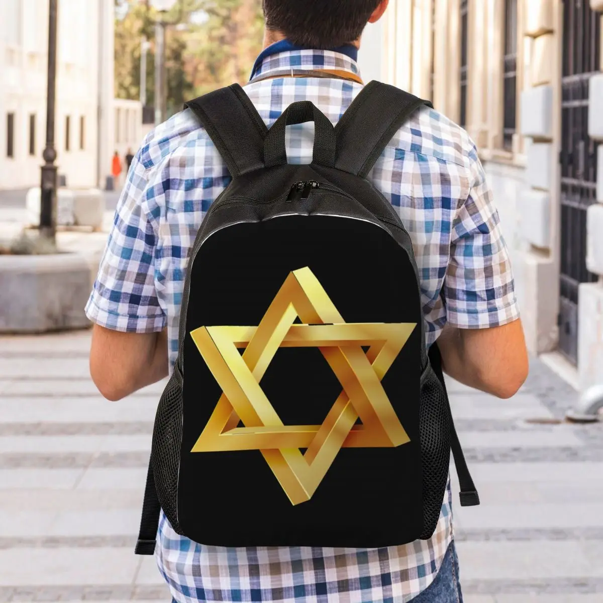 Раници със Звездата на Давид за момичета и момчета, Флаг на Израел, Ученически пътни чанти за колеж, Дамски Мъжки чанти за книги, подходящи за 15-инчов лаптоп Изображение 5